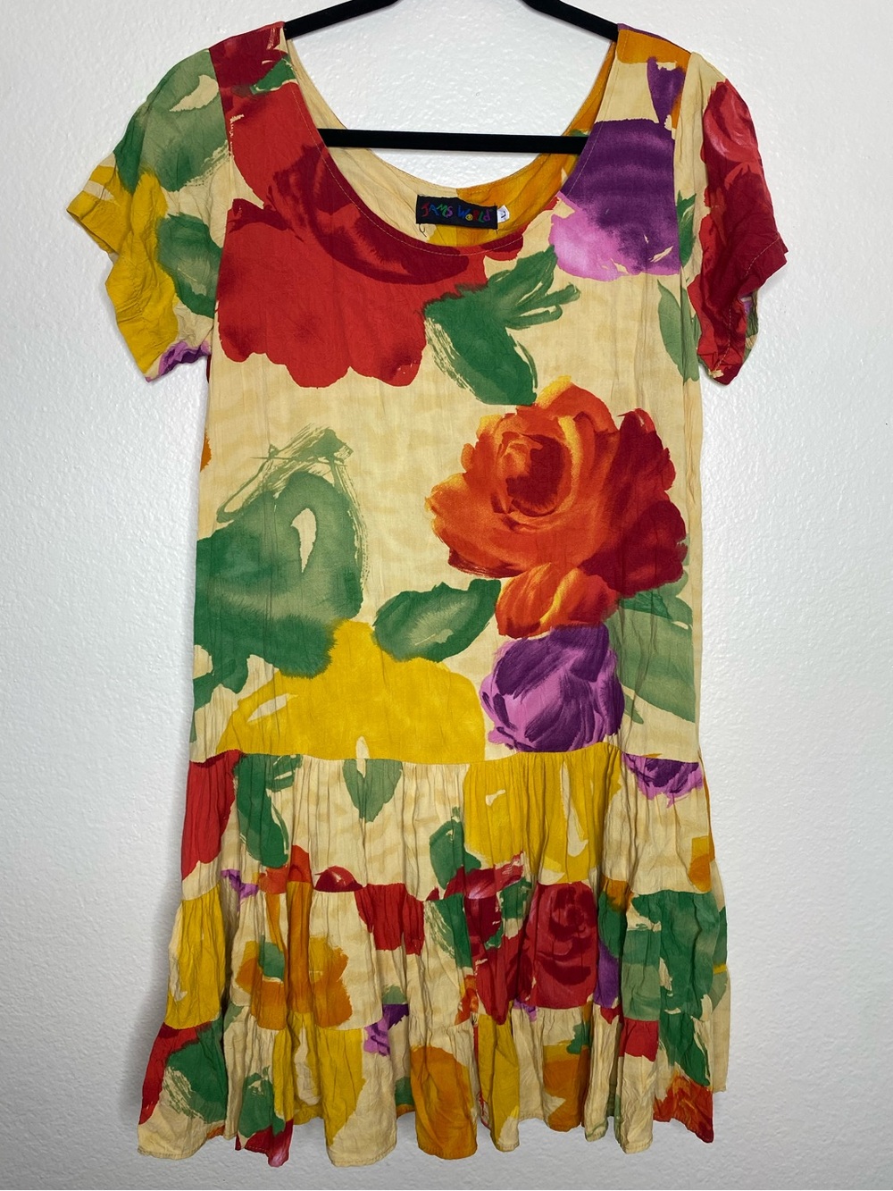 Vintage Jams World Abstract Floral Scoop-Neck Mini Dress Blooms